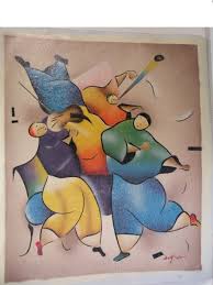 CHAGAL Art canvas color Hand oil paint Modern Abstract ...