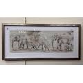 VINTAGE FRAMED PRINT DEPICTING ELEPHANTS BY ROSE MONETON