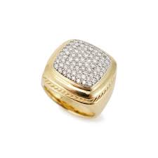 David Yurman 18K Yellow Gold Pave Diamond Albion Cocktail Ring For Sale at 1stDibs