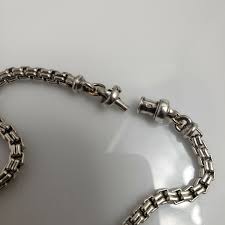 Michael Dawkins Sterling Silver Two Toned Gold Diamond Box Link Chain Necklace | eBay