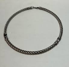 Flli Menegatti Sterling Cable Necklace Choker 15.5" Italy ...