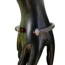 Vintage | Jewelry | Vintage Designer Inspired Silvertone Cable Faux Jewel Bracelet | Poshmark