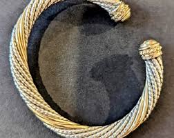 Vahan Gold and Diamond Bracelet: Hallmarked, Sterling Silver and 14 Karat Gold, With Multiple Diamonds, Stamped 14k VH. B113 - Etsy