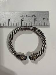 Sterling Silver gold 14k 36.7g Blue Topaz Cabochon twisted Cuff Bracelet Cable | eBay UK