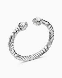 David Yurman 7mm Cable Bracelet - Sterling Silver & Diamonds