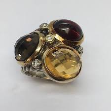 David Yurman Two-Tone Garnet Citrine Smoky Quartz ...