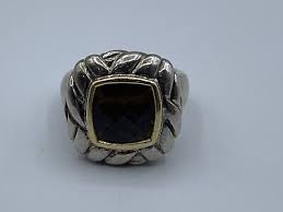 Sterling Silver 14k Yellow Gold Accent Citrine Ring Size 5.75 ...