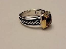 Vintage David Yurman Classic Cable Citrine Ring 925 Sterling ...