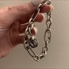 Vintage David Yurman Charm Bracelet with Frog... | Depop