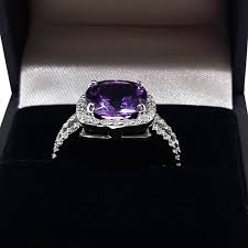 Brazilian amethyst rings | Cushion cut amethyst rings