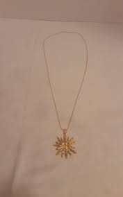 34 In 24kt Gold Plated Cobra Chain W Gold Plated Sunburst ...