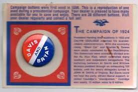 Davis - Bryan 1924 Campaign Pin Repro On Card Amoco Gas Station Premium | eBay