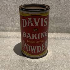 Vintage DAVIS BAKING POWDER TIN LITHOGRAPH 8 oz. Hoboken NJ ...