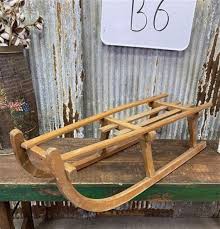 Wooden Snow Sled, Christmas Winter Décor, Classic European ...