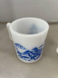 2 Milk Glass Vintage Hopalong Cassidy Mug D Handle Green And Blue | eBay