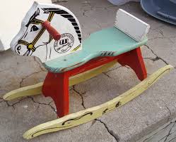 DAVY CROCKETT CHILD'S WOOD ROCKING HORSE 1950s | eBay