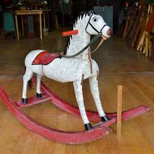 Antique LARGE WOODEN ROCKING HORSE Kid/Child Size 41x15x28 ...