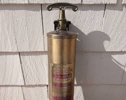 Vintage Brass Fire Extinguisher With Wall Bracket - Quick ...