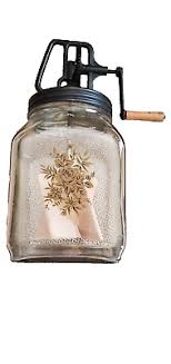 Vintage Antique Hand Metal Crank 4 Quart Glass Jar Butter Churn Applique Flawles | eBay