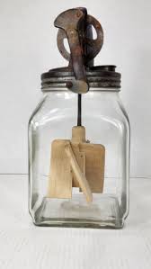 Antique Butter Churn Blue handle Gallon Glass Square Year 1898 Europe | eBay