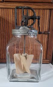 Antique Vintage Glass Dazey Butter Churn No 80 ~ Hand Crank ~ Wooden Paddles | eBay