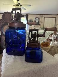 Vintage home decor blue bird old bottle and | Mercari