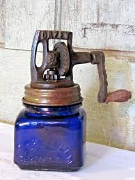 1 Pint size Dazey Metal & Glass Butter Churn w Glass Base Beautiful Cobalt Blue | #1895279072