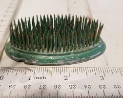 Vintage Larger Oval Metal Flower Frog Spikes Good Condition ...