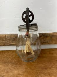 Antique Dazey No. 4 Glass Butter Churn with Wooden Paddles