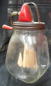 Sold at Auction: Vintage Butter Churn Red Top Manual Crank ...