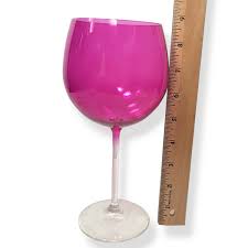 Crate and Barrel Pink Balloon Wine Glasses Set of 2 Stemmed ...