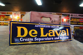 24" DELAVAL CREAM SEPARATOR MILKER PORCELAIN METAL SIGN GAS OIL FARM BARN COW IH | eBay