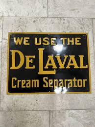 VINTAGE DE LAVAL CREAM SEPARATOR TIN TACKER SIGN METAL EMBOSSED Farm 12X16 | eBay