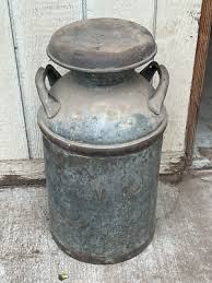 Antique Metal Vintage Jug Milk Can SVC With Lid! | eBay