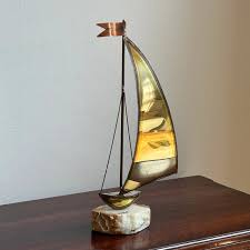 Mid-20th Century John DeMott Sailboat Sculpture, Signed | Chairish