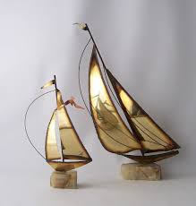 Vintage Mario Jason Sail Boat Ships Nautical Home Decor Cut Metal Sails Solid Marble Base Mid Century Modern Retro - Etsy