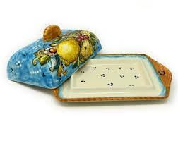 Italian Ceramic Butter Dish Hand Painted Collection Pattern ...