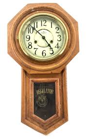 Sold at Auction: Vintage Wooden D&A Regulator Wall Clock