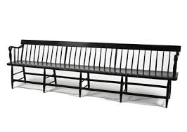 19th C. Deacon's Bench In Black Paint