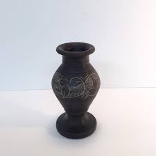 Dead Sea Stone Hand Carved Miniature Black Vase | eBay