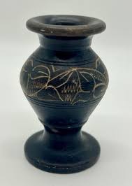 Vintage Dead Sea Stone Carved Bud Miniature Vase Jordan ...