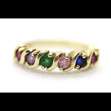 Multi-Color Gem Ring. 10k Eternity Band. Ruby Sapphire Topaz ...