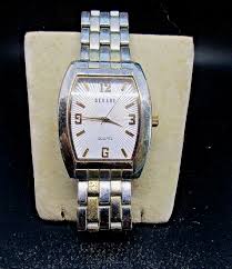 Decade 40mm White Dial Silver Tone Rectangle Hinge Open Cuff ...