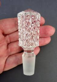 Anna hutte sixties lead crystal decanter cruet with diamond cut pattern | Condiment Cruet set replacement parts | La Vitrine de Caroline