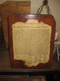 VINTAGE US Declaration of Independence Decoupaged on Wood | eBay
