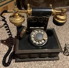 vintage rotary dial telephone antique style deco desktop ...