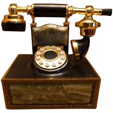 Vintage French Style Green Marble Telephone. For Sale at ...