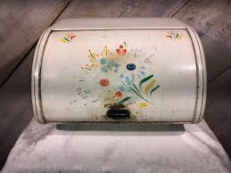 Vintage Ransburg roll top bread box storage-rusted farmhouse ...
