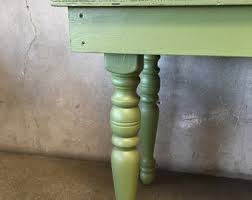 Painted Maple Wood Base Farm Table With Turned Wood Legs ...
