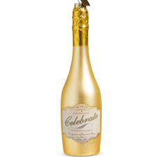 8.5 Congratulations Gold Champagne Bottle Ornament